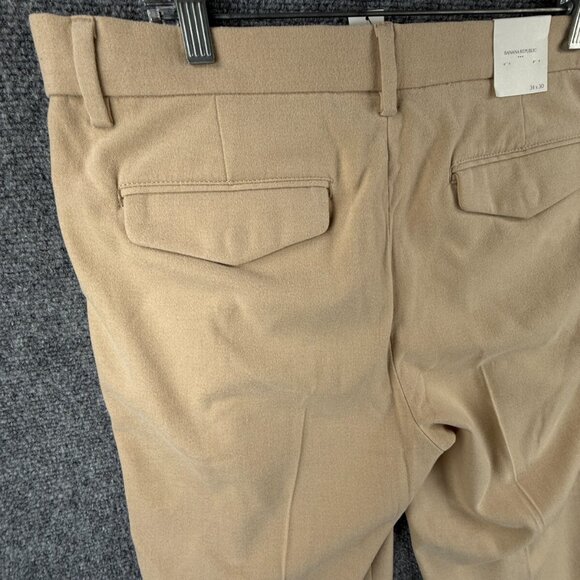 NWT Banana Republic Brushed Pleated Pant Men 34x30 Tapered Leg Relaxed Fit - Picture 13 of 16